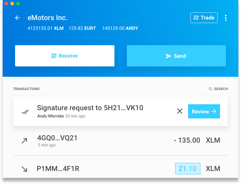 Solar wallet screenshot